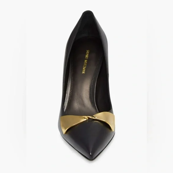 STUART WEITZMAN NWB Stanton 90 Black Tripoli Leather Point Toe